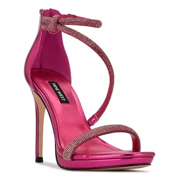 Nine West Shoes - Nine West Lavern Romantic Women's Strappy Rhinestone Pink Dress Sandals 8